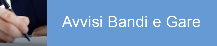 Banner azzuro con scritto Avvisi Bandi e Gare