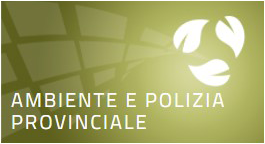 Ambiente e Polizia Provinciale, immagine verde con icona di tre foglie
