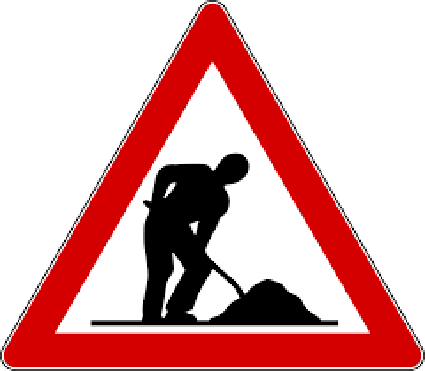 cartello stradale lavori in corso